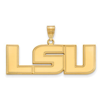 Sterling Silver w/GP LogoArt Louisiana State University Large Pendant