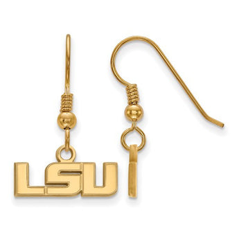 Sterling Silver w/GP LogoArt Louisiana State University XS Dangle Earrings