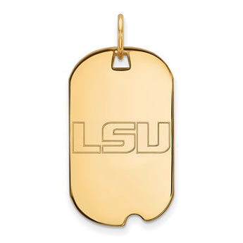 Sterling Silver w/GP LogoArt Louisiana State University Small Dog Tag