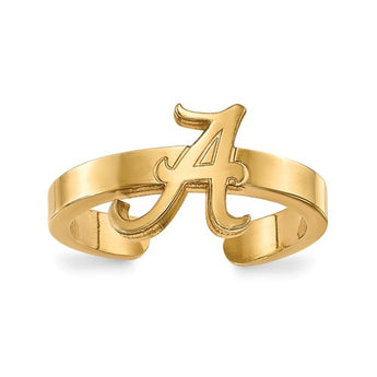 Sterling Silver w/GP LogoArt University of Alabama Toe Ring