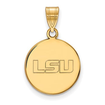 Sterling Silver w/GP LogoArt Louisiana State University Medium Disc Pendant