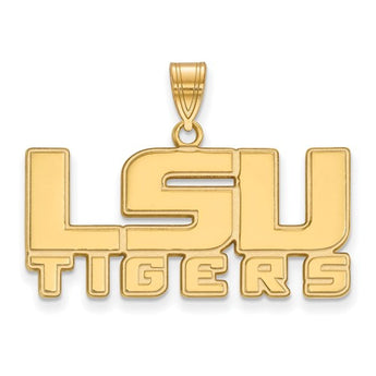 Sterling Silver w/GP LogoArt Louisiana State University Medium Pendant