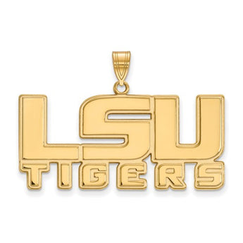 Sterling Silver w/GP LogoArt Louisiana State University Large Pendant