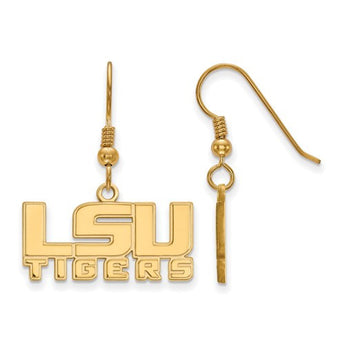 Sterling Silver w/GP LogoArt Louisiana State University Small Dangle Earrings