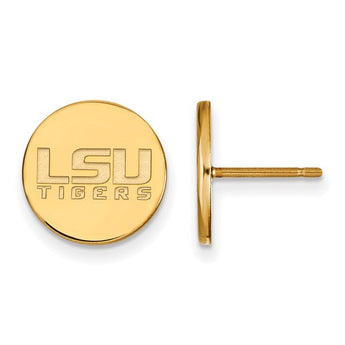 Sterling Silver w/GP LogoArt Louisiana State University Small Disc Earrings