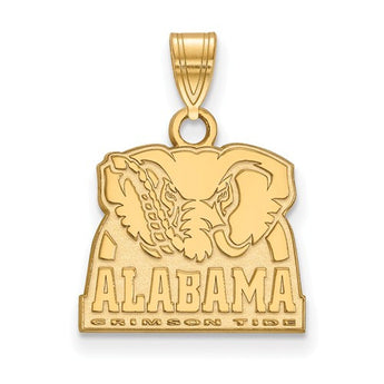 Sterling Silver w/GP LogoArt University of Alabama Small Pendant