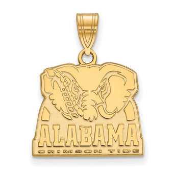 Sterling Silver w/GP LogoArt University of Alabama Medium Pendant