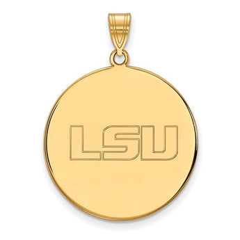 Sterling Silver w/GP LogoArt Louisiana State University XL Disc Pendant