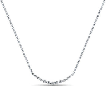 14k White Gold Indulgence Bar Necklace