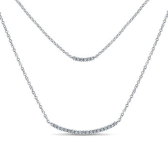 14k White Gold Indulgence Bar Necklace