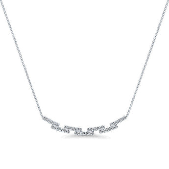 14k White Gold Indulgence Bar Necklace