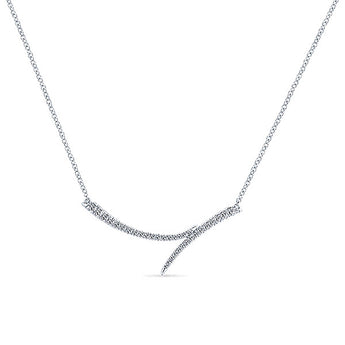 14k White Gold Indulgence Bar Necklace