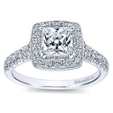 ER10907W44JJ 14k White Gold Contemporary Semi-Mount Engagement Ring